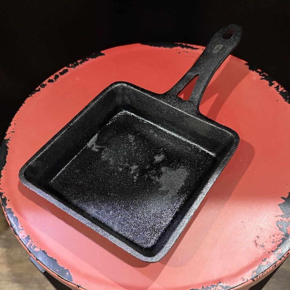 Cook’s Tools Cast Iron Square Egg Fryer Mini Skillet Pre-Seasoned 5x5
